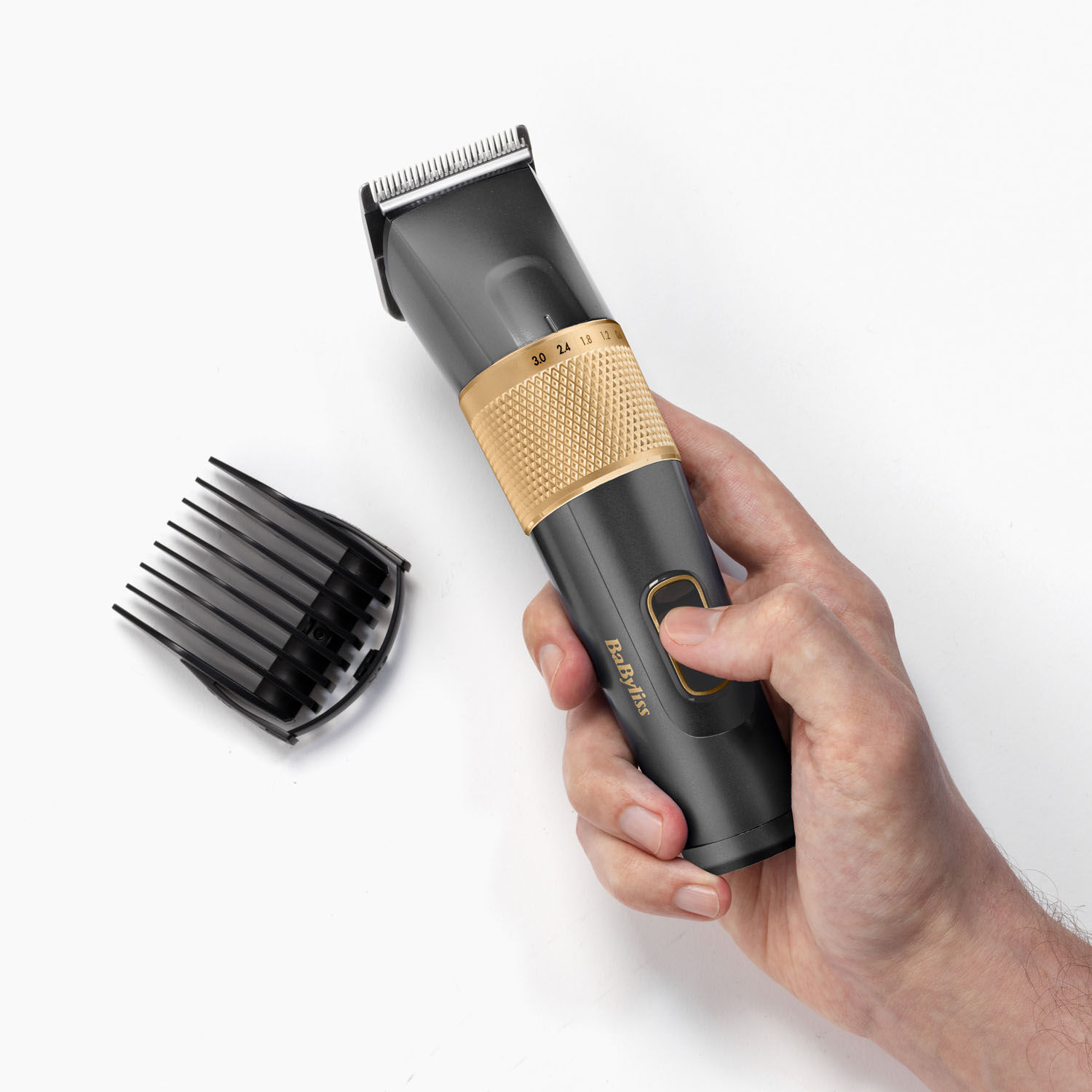 Graphite Precision Hair Clipper in hand
